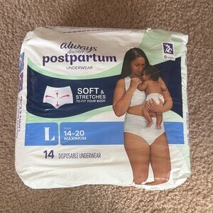 Always Discreet Postpartum Disposable Underwear White- Never Opened